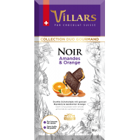 Швейцарский тёмный шоколад Villars с цельным миндалём и цукатами из апельсиновых корочек