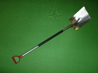 Лопата титановая совковая штампованная с прямым алюминиевым черенком